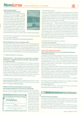 Newsletter Campagna Europea, maggio 2003