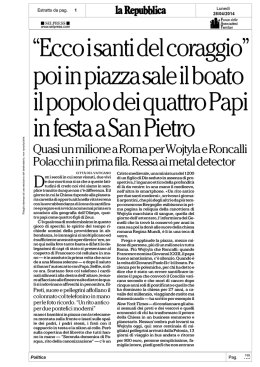 Il popolo dei quattro Papi in festa a San Pietro