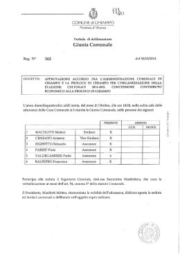 Approvazione accordo con la ProLoco di
