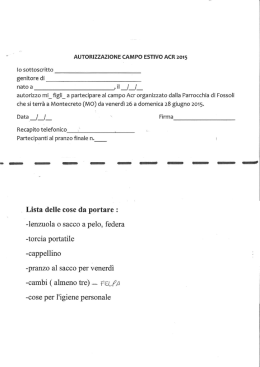 ` ` autorizzazione campo estivo acr 2015