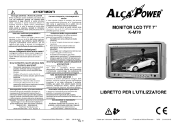 monitor lcd tft 7&rdquo; k-m70 libretto per l`utilizzatore