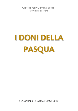 cammino di quaresima 2012 - Oratorio San Giovanni Bosco
