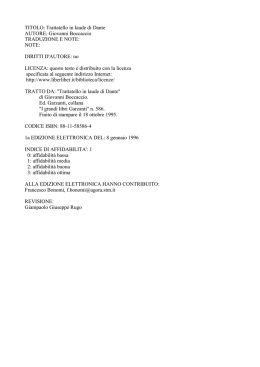 TITOLO: Trattatello in laude di Dante AUTORE: Giovanni Boccaccio