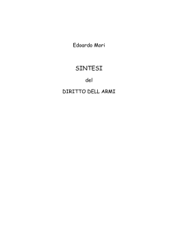 Sintesi del diritto delle armi