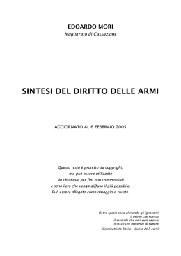 sintesi del diritto delle armi