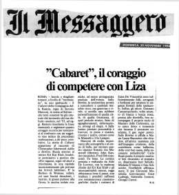 Cabaret”, il coraggio di competere con Liza