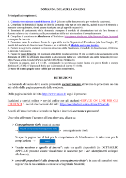 Istruzioni domanda di laurea on-line