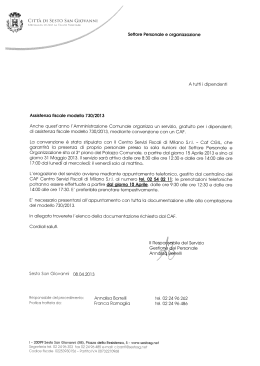 CrzrÀ or SE Settore Personale e organizzazione
