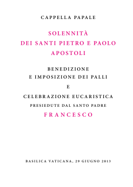 solennit&agrave; dei santi pietro e paolo apostoli francesco