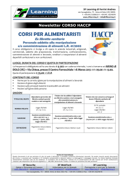 CORSI PER ALIMENTARISTI Ex libretto sanitario
