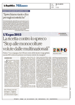 la Repubblica Milano - Content Management Slow Food