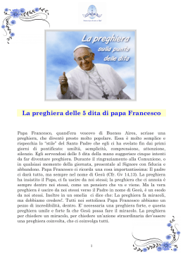 La preghiera delle 5 dita di papa Francesco
