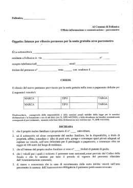 Istanza per rilascio permesso perla sosta gratuita area parcometro