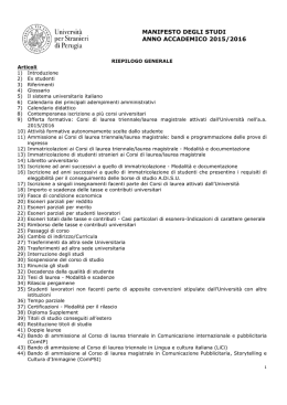 Manifesto degli Studi - Universit&agrave; per Stranieri di Perugia