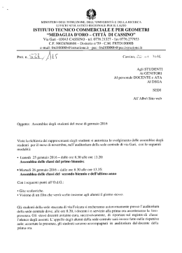 Assemblee degli Studenti del mese di gennaio 2016 - Home
