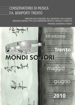 Mondi Sonori 2010 - Conservatorio di Musica FA Bonporti