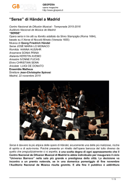 “Serse” di Händel a Madrid - Centro Nacional de Difusión Musical