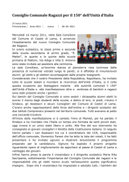 Consiglio Comunale Ragazzi per il 150° dell`Unità d`Italia