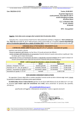 Com. 583/2014-15 P/S Treviso, 26.08.2015 Ai genitori degli alunni