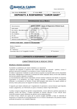 depositi a risparmio &ldquo;carim baby&rdquo;