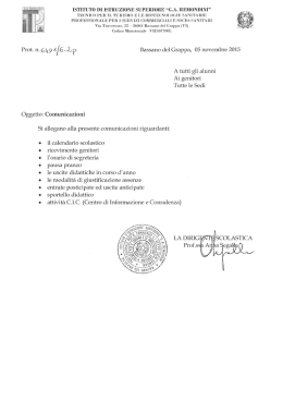 comunicazioni importanti per genitori ed alunni