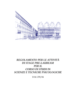 Regolamento stage STP n.o. (D.M. 270/04)