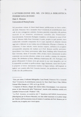 L`attribuzione del Ms.154 della Biblioteca Federiciana di Fano