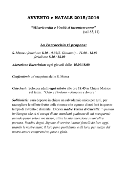 AVVENTO e NATALE 2015/2016 - Parrocchia Maria SS. Assunta