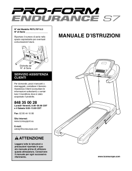 manuale d`istruzioni - Icon Heath & Fitness