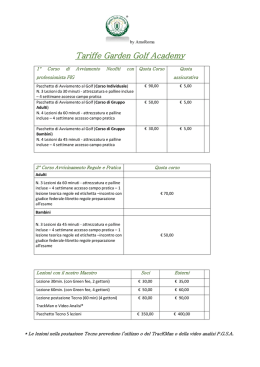 Tariffe Garden Golf Academy