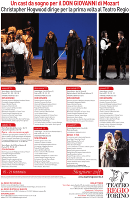 Un cast da sogno per il DON GIOVANNI di Mozart