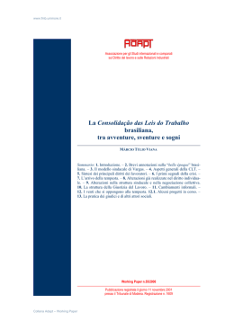 n. 55 - La Consolidação das Leis do Trabalho brasiliana, tra