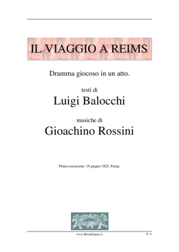 Il viaggio a Reims - Libretti d`opera italiani