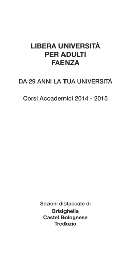 libretto - Università Adulti Faenza