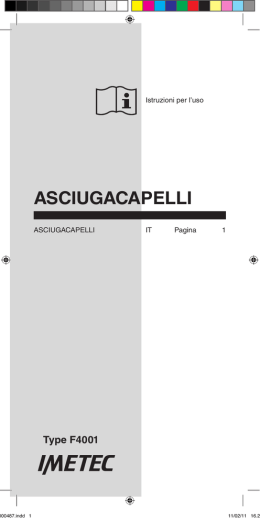 Manuale di istruzioni per l`uso dell`asciugacapelli