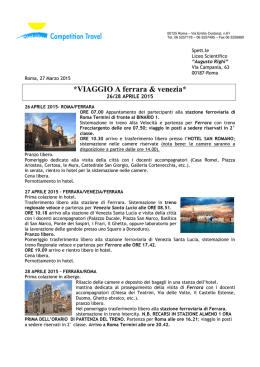 Viaggio istruzione Ferrara Venezia 26-28 aprile