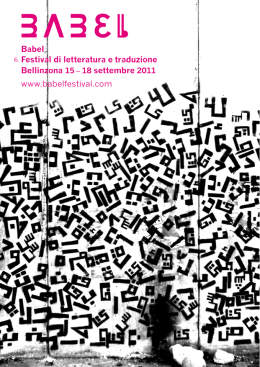 Babel 6. Festival di letteratura e traduzione Bellinzona 15 – 18