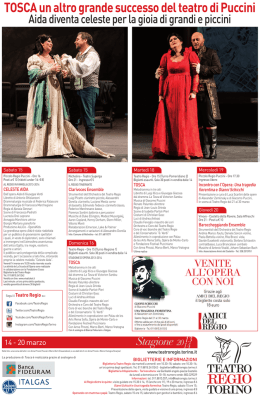 TOSCA un altro grande successo del teatro di Puccini