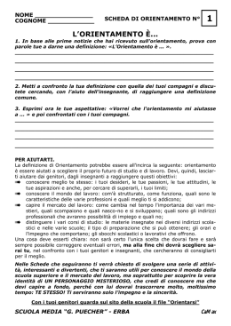 Scheda di orientamento - scuola secondaria statale di primo grado g