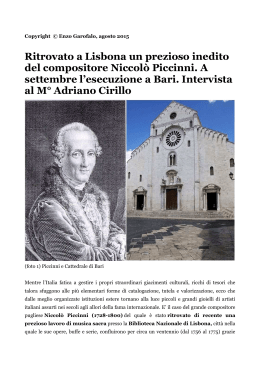 Un prezioso inedito del compositore Niccolò Piccinni