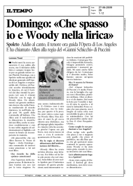Il Tempo - Domingo Che spasso io e Woody nella lirica
