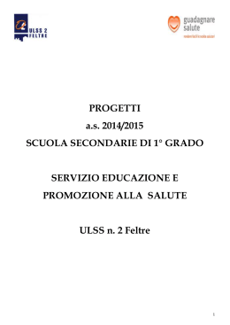 PROGETTI a.s. 2014/2015 SCUOLA SECONDARIE DI 1° GRADO