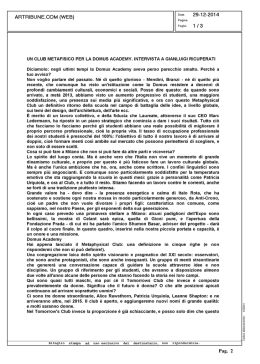 un club metafisico per la domus academy. intervista a gianluigi
