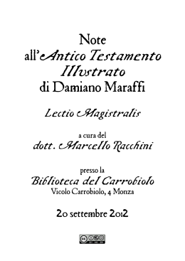 Sull`Antico Testamento illustrato da Damiano Maraffi