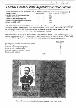 l I servizi e denaro nella Repubblica Sociale Italiana