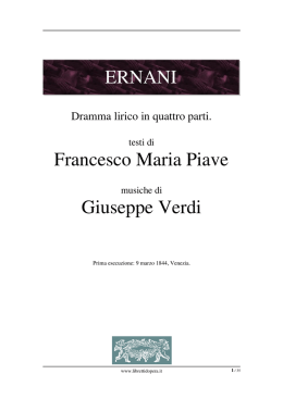 ERNANI Francesco Maria Piave Giuseppe Verdi