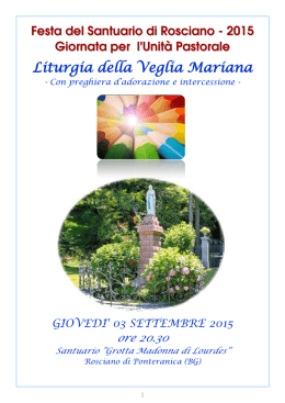 Liturgia della Veglia Mariana - Sito Parrocchie di Ponteranica