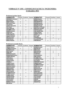 VERBALE N&deg; 1292 - CONSIGLIO FACOLTA` INGEGNERIA 12