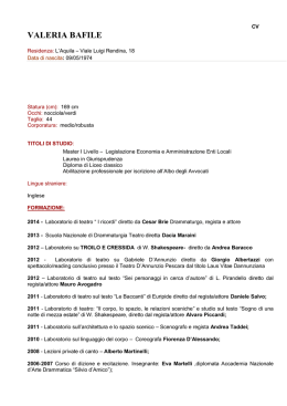 Curriculum - Teatro Stabile d`Abruzzo