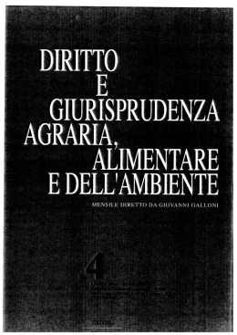 Page 1 Page 2 DIRITTO E GIURISPRUDENZA AGRARIA